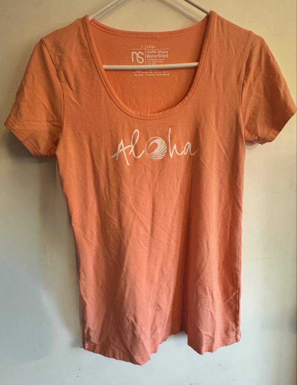 North Shore WaterShed Hawaii Aloha Bamboo Organic Cotton Tee Women’s Large